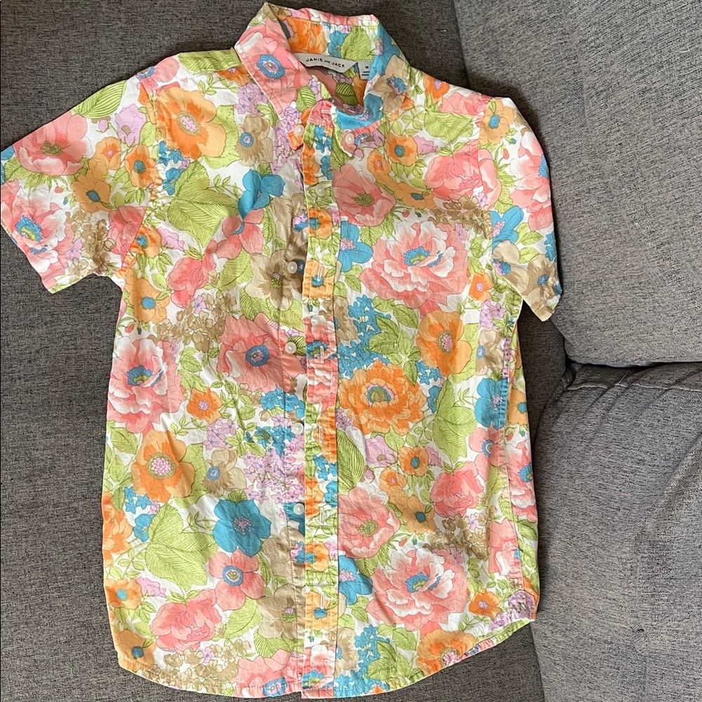 Janie and Jack Floral Button Down Shirt - Multicolor